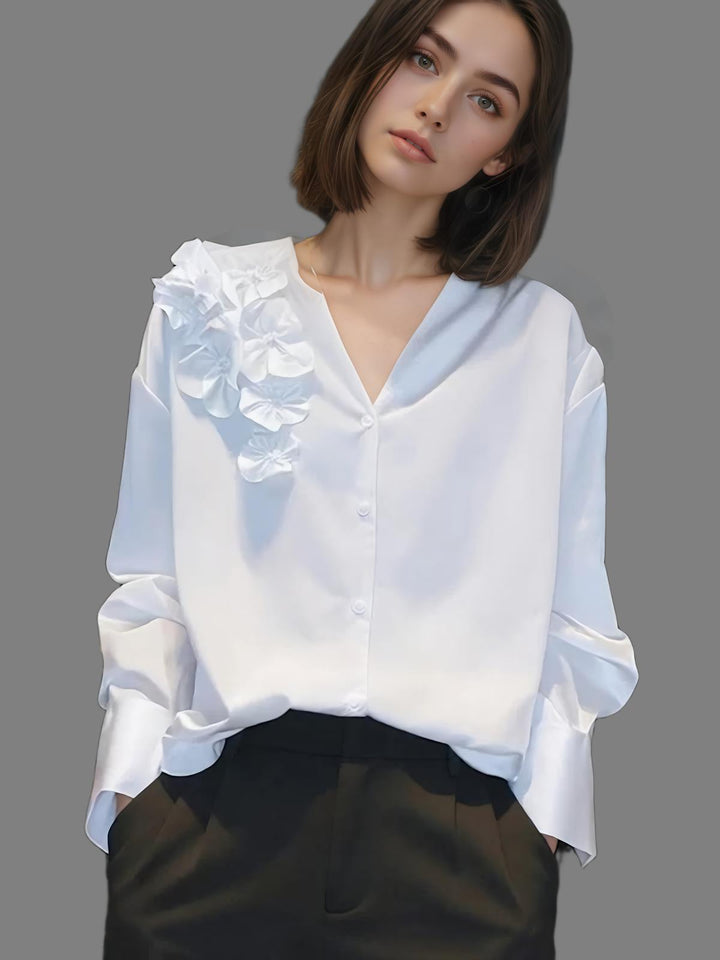 Three-Dimensional Flower Blouse