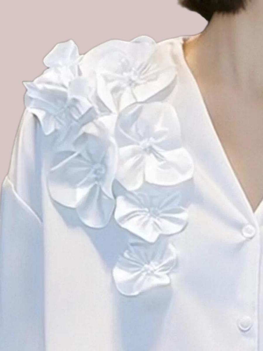 Three-Dimensional Flower Blouse