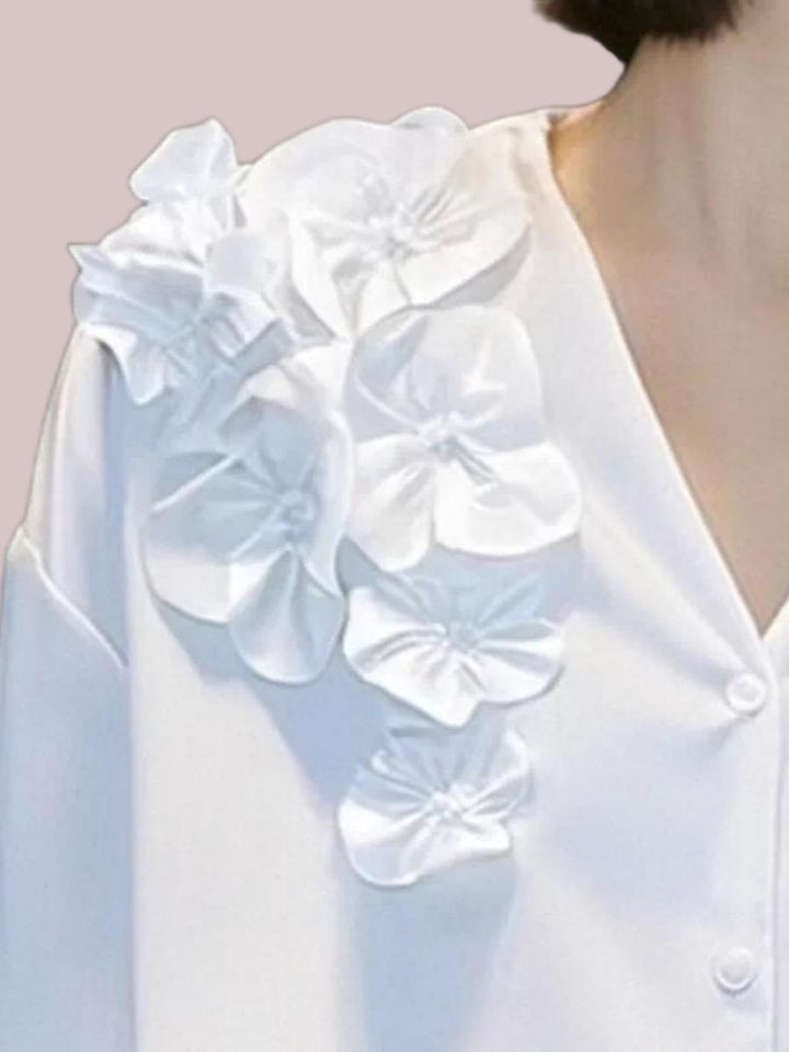 Three-Dimensional Flower Blouse