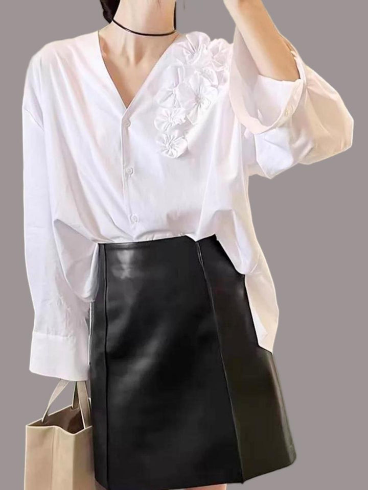 Three-Dimensional Flower Blouse