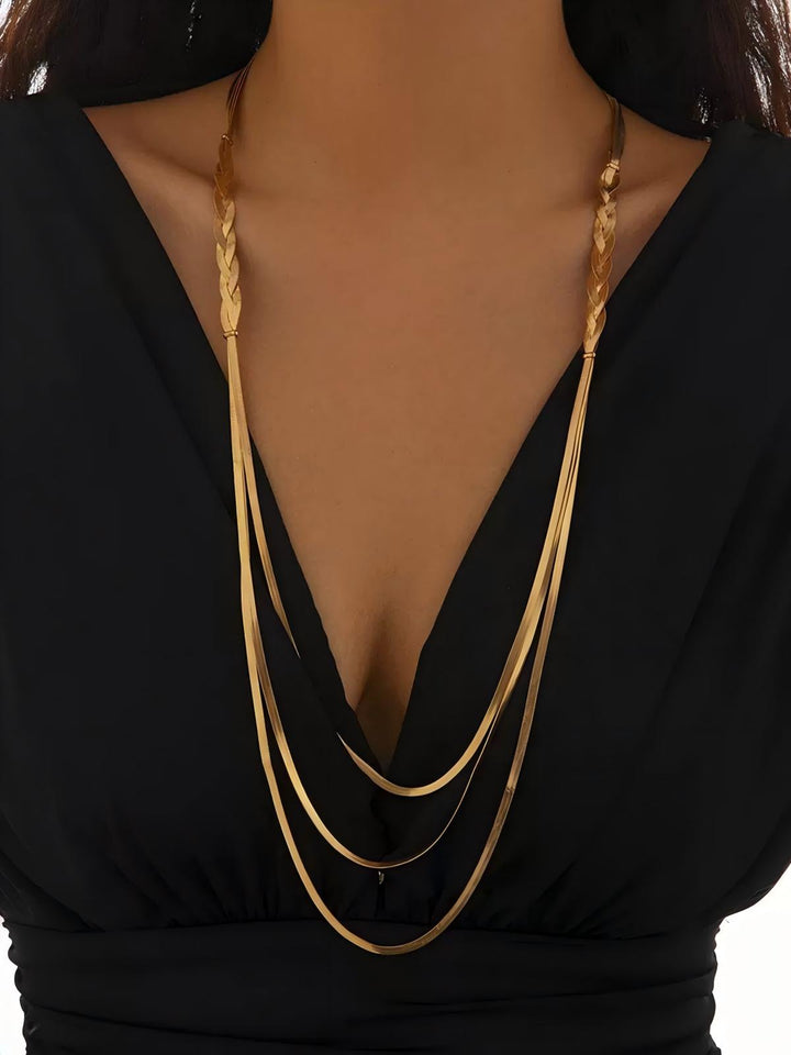 Multi Strand Gold Layered Necklace