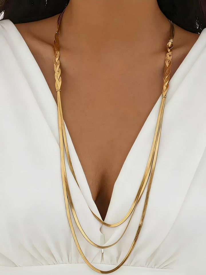 Multi Strand Gold Layered Necklace