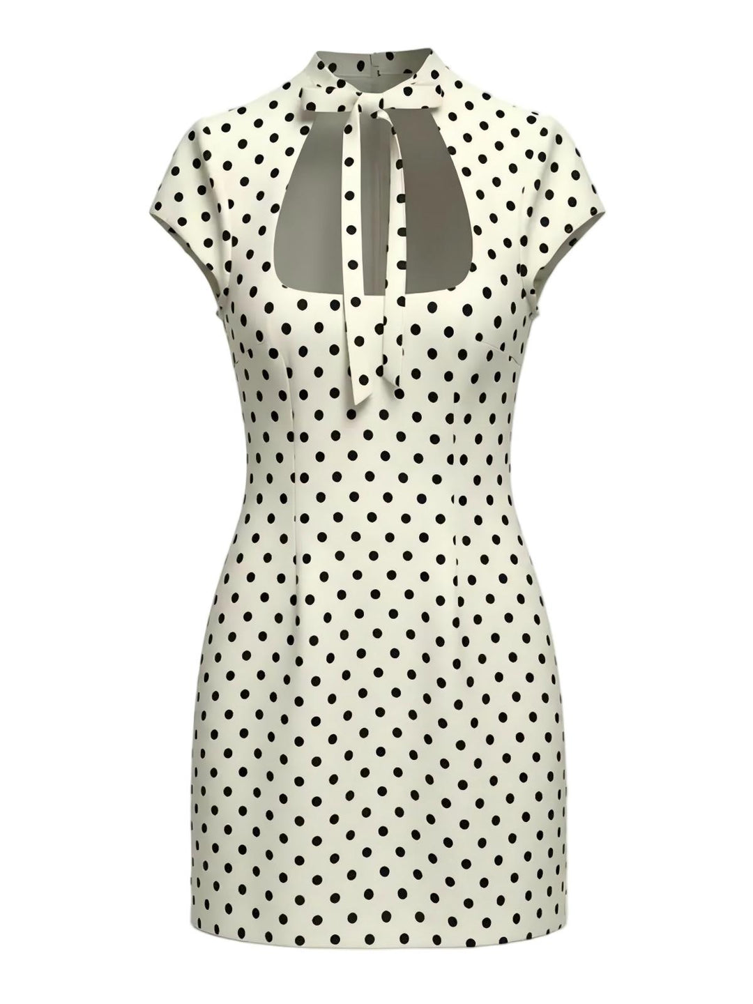 Dot Print Tie Detail Mini Dress