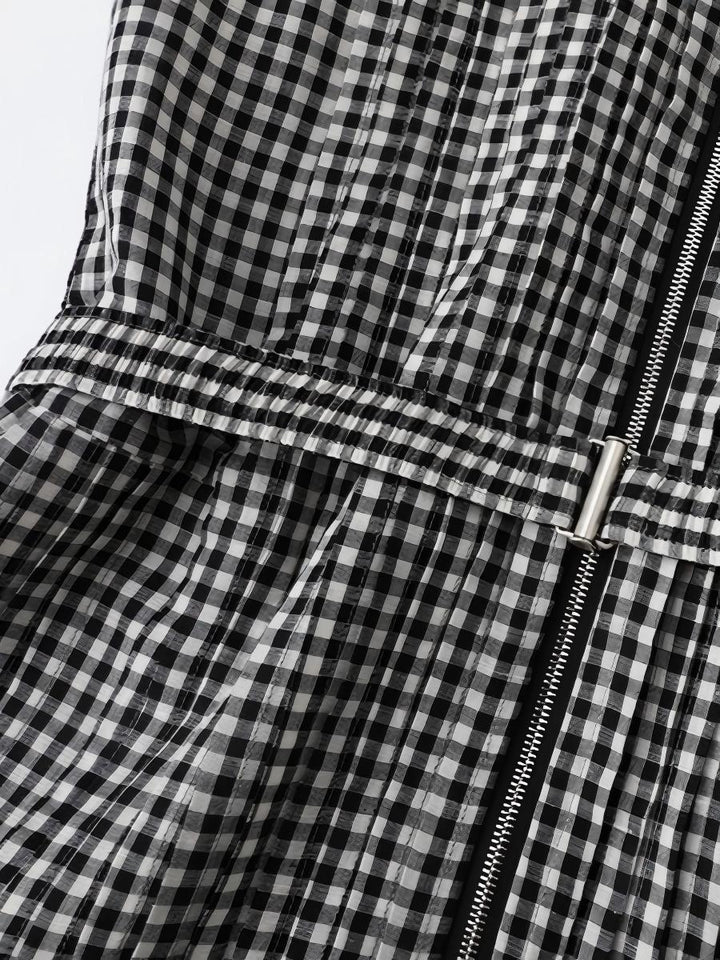 Gingham Belted Sleeveless Dress