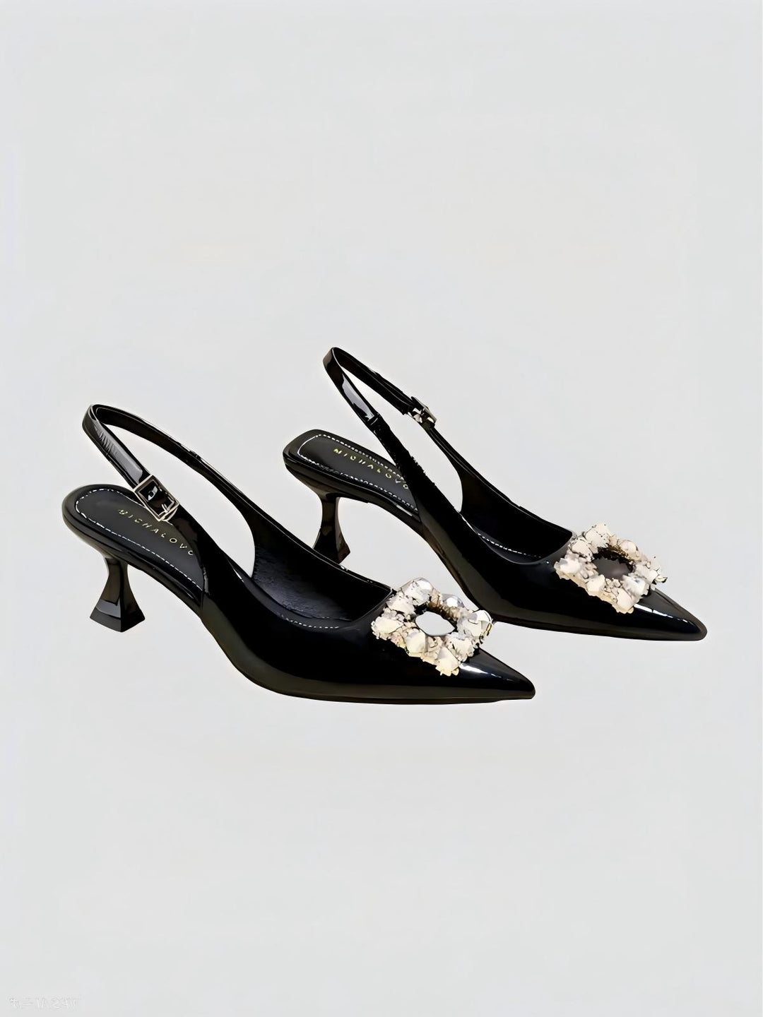 Crystal Square Buckle High Heels Sandals