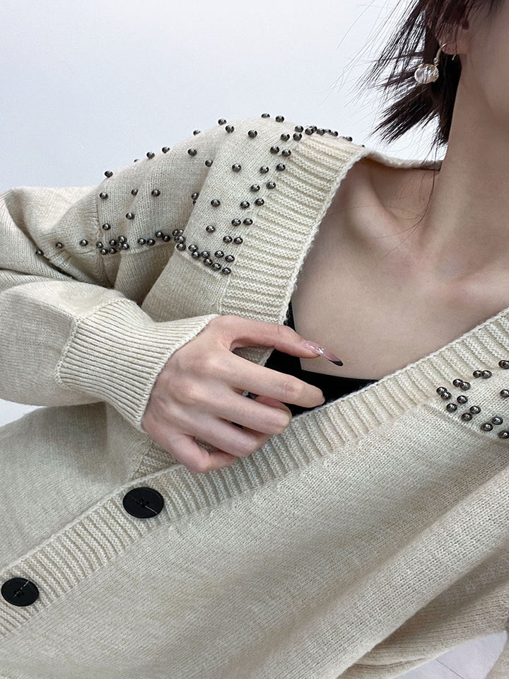 V-Neck Knit Cardigan