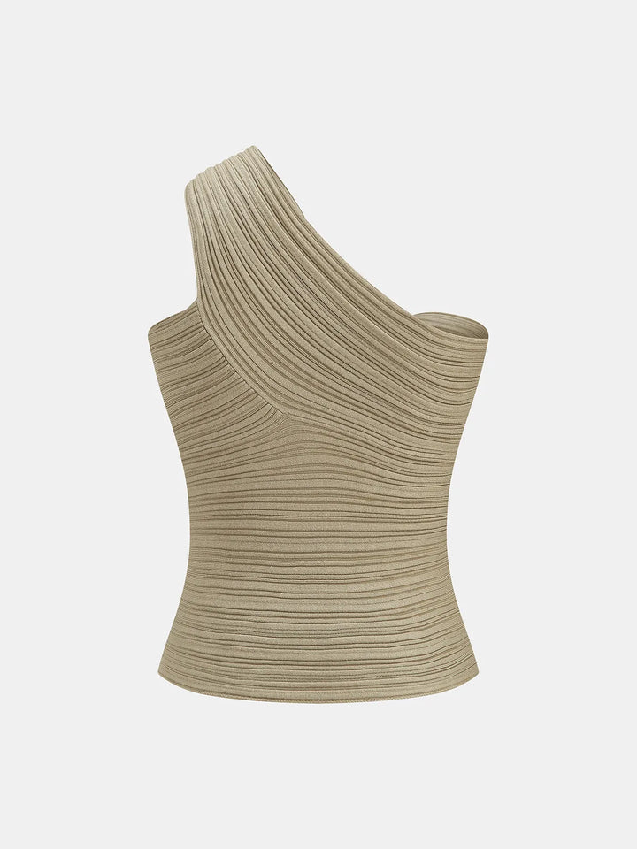 Twisted One-Shoulder Knit Top