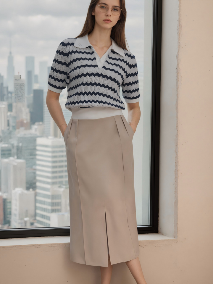 Striped V-neck Sweater