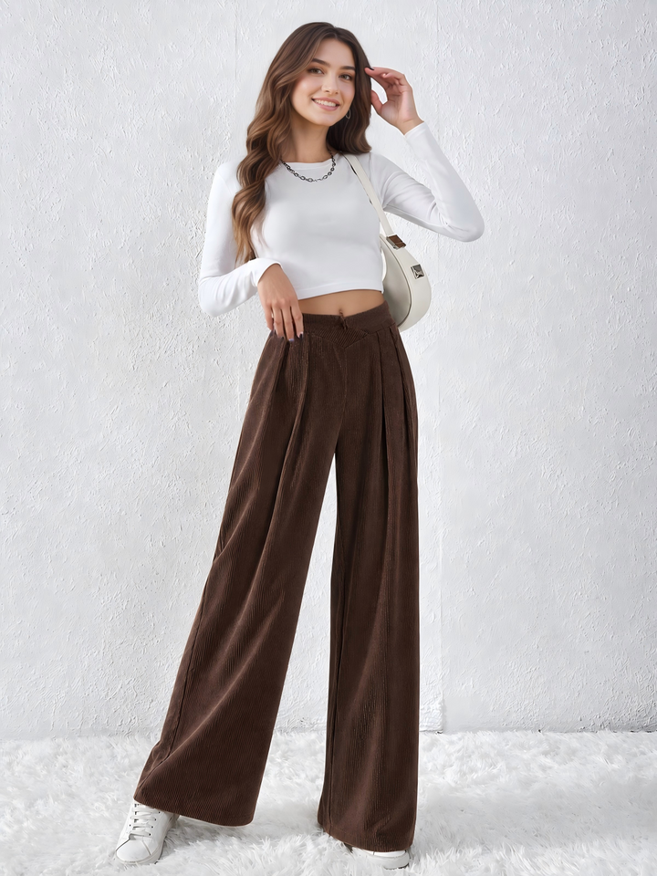 Wide-Leg Corduroy Pants