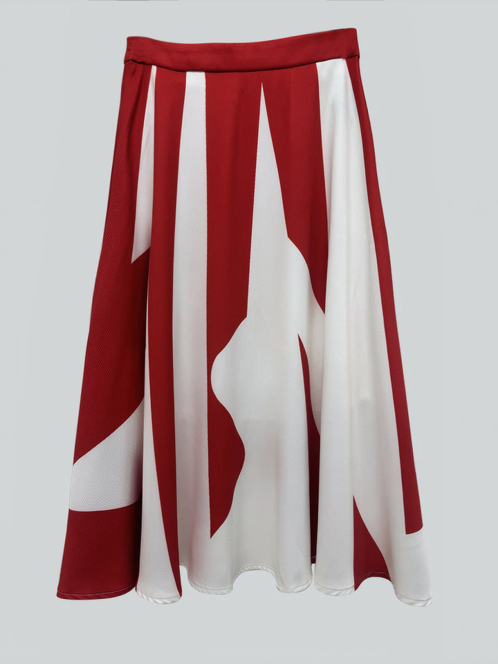 Abstract A-Line Midi Skirt
