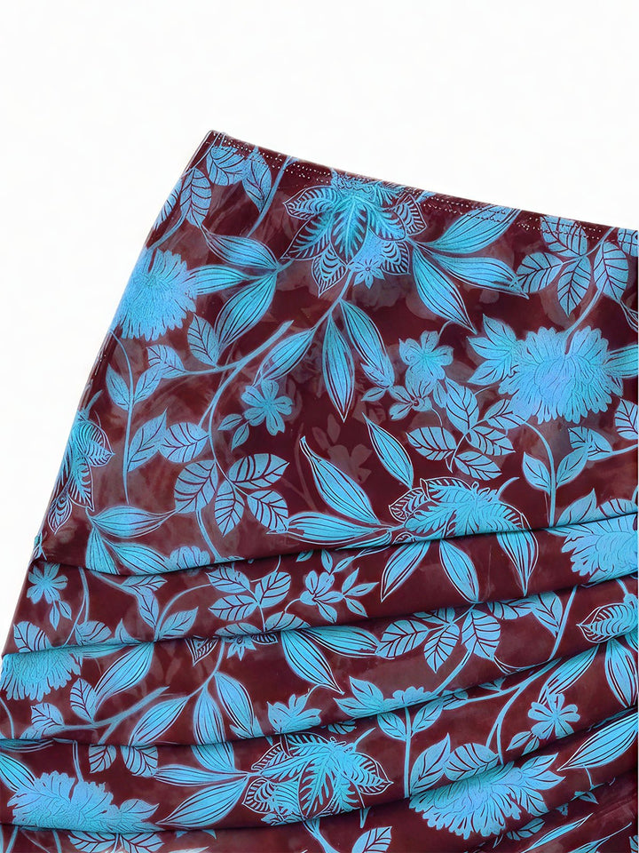 Allover Print Thong Bikini Swimsuit
