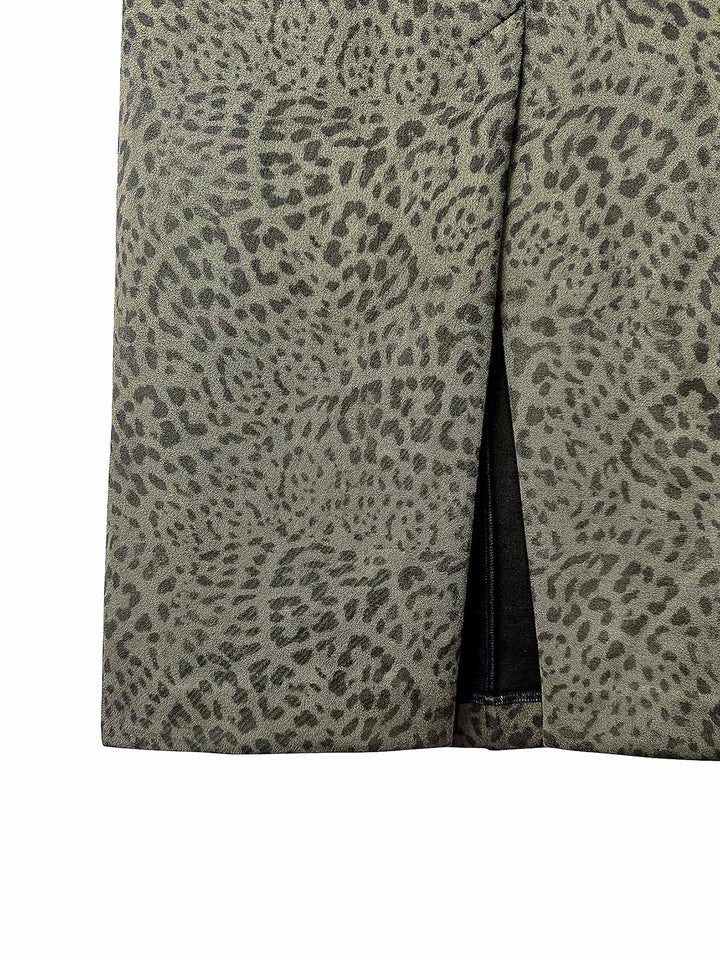 Animal Print Split Skirt