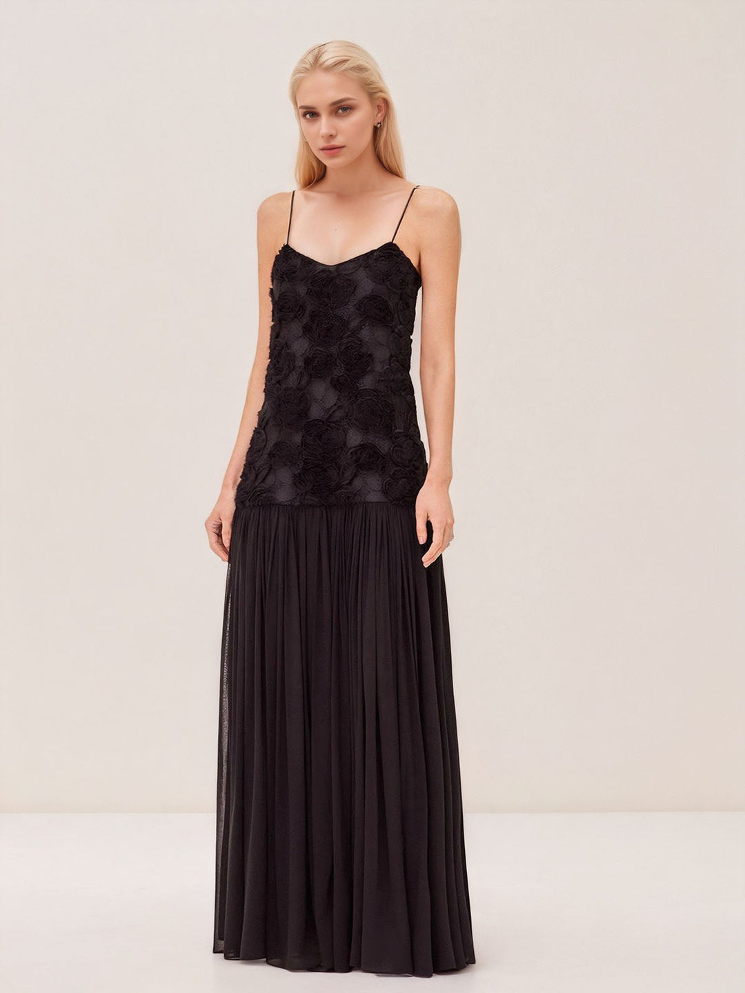 Applique Embroidered Maxi Dress
