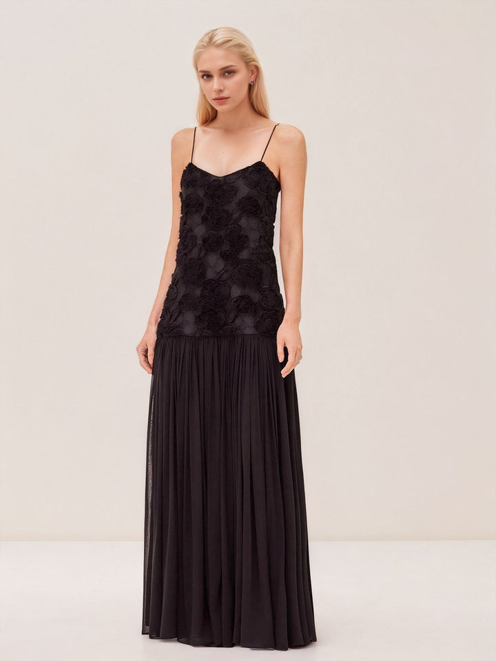 Applique Embroidered Maxi Dress