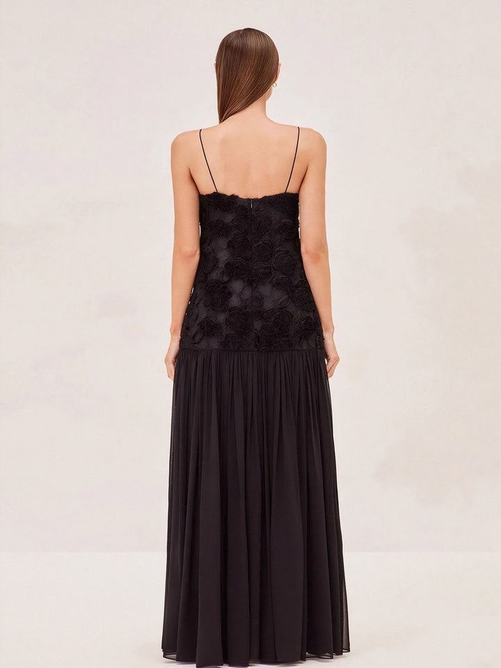 Applique Embroidered Maxi Dress