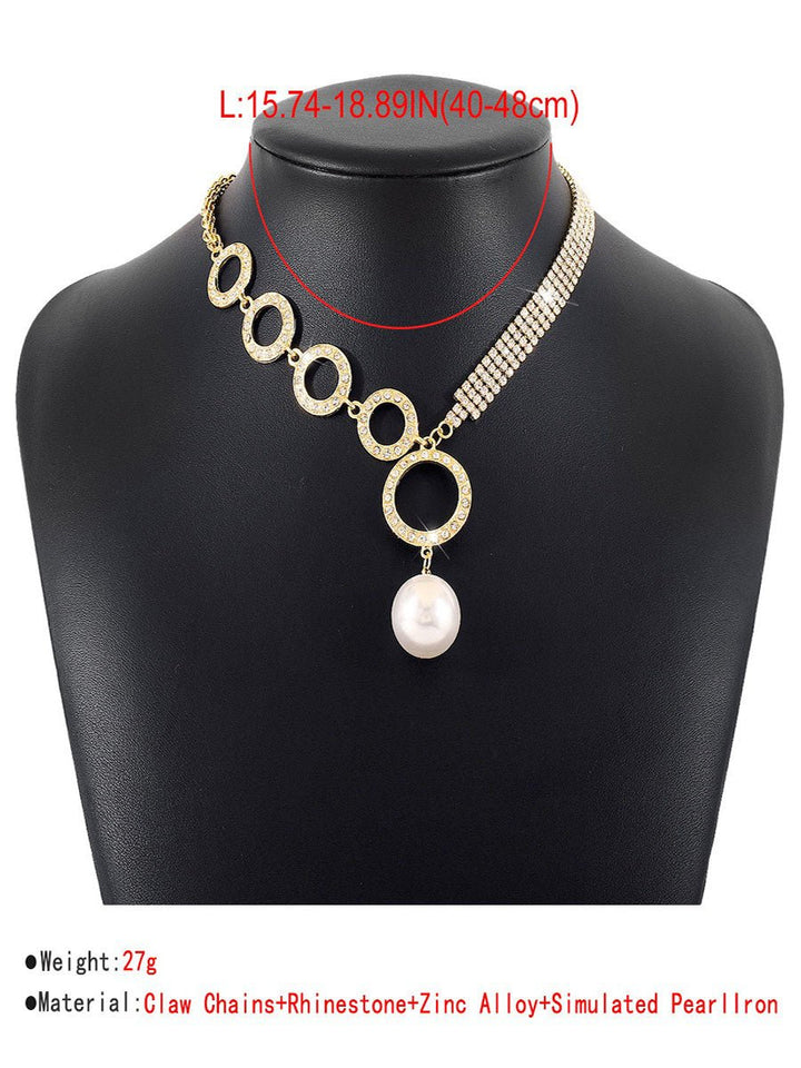 Asymmetric Imitation Pearl Beads Necklace