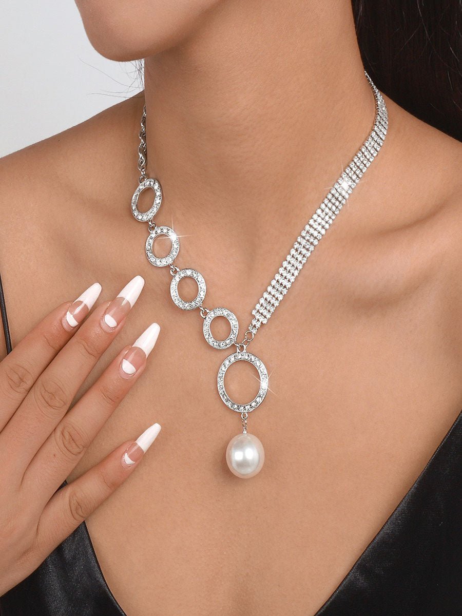 Asymmetric Imitation Pearl Beads Necklace