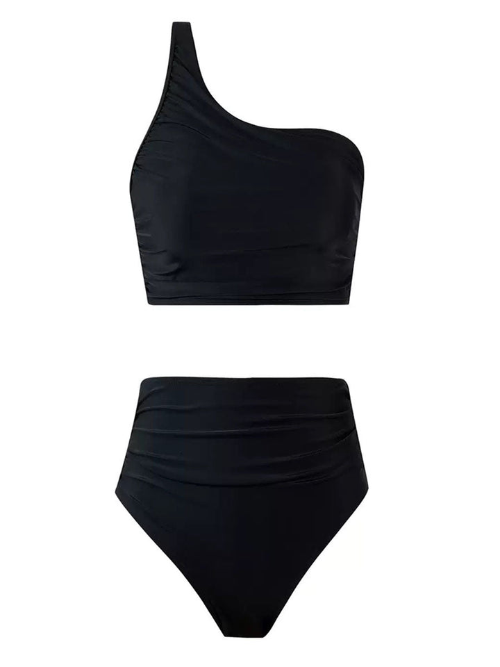 Asymmetrical Neck Bikini Set