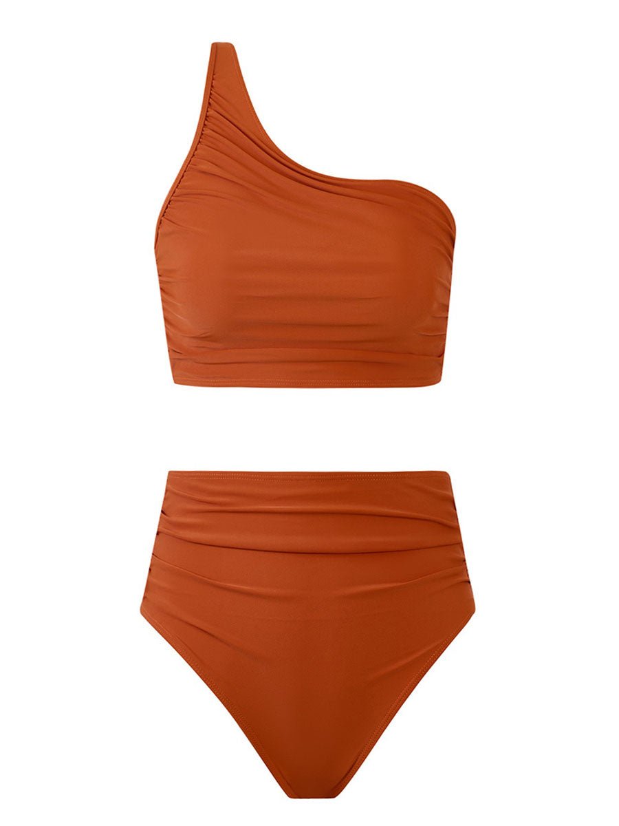 Asymmetrical Neck Bikini Set