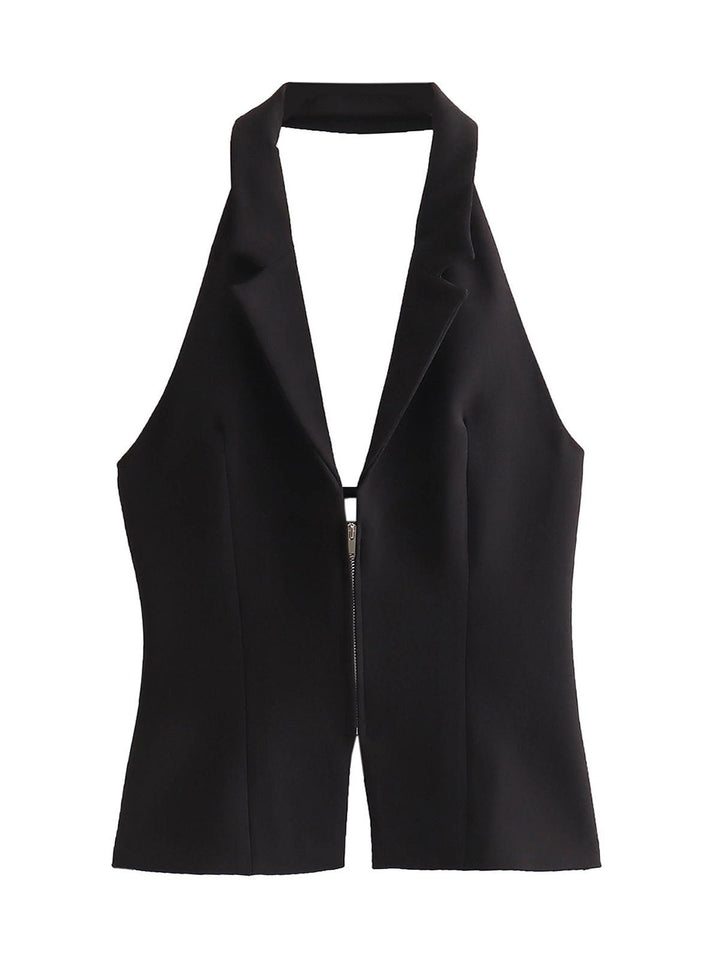 Backless Buckle  Hanging Neck Vest