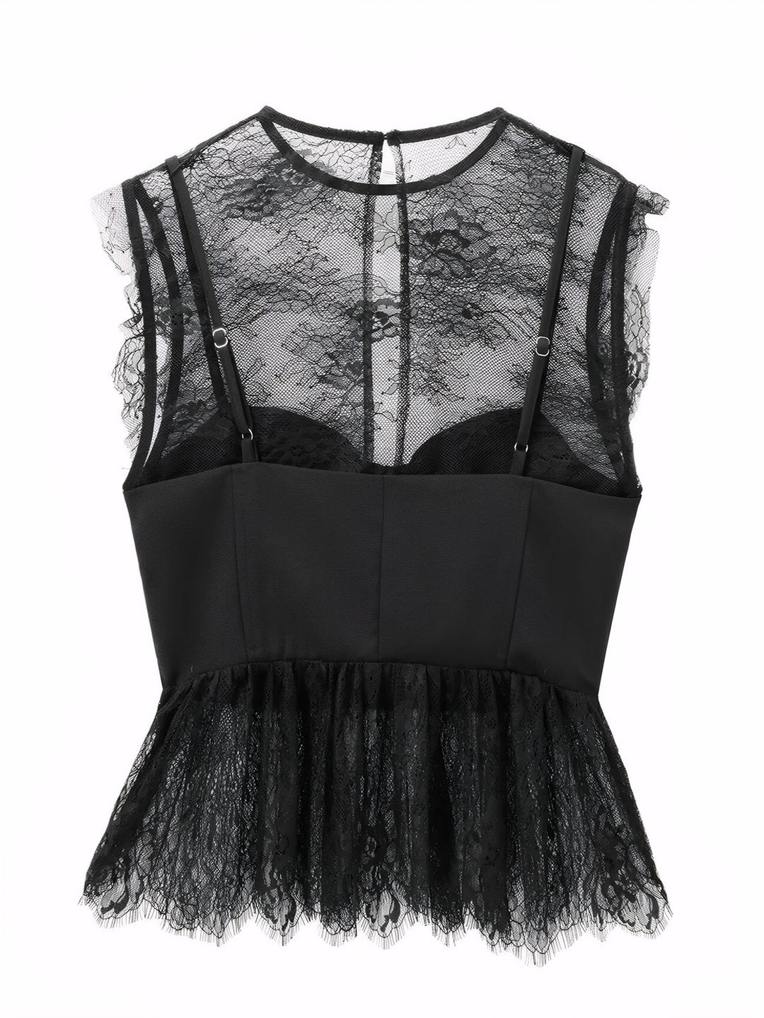 Backless Lace Patchwork Top