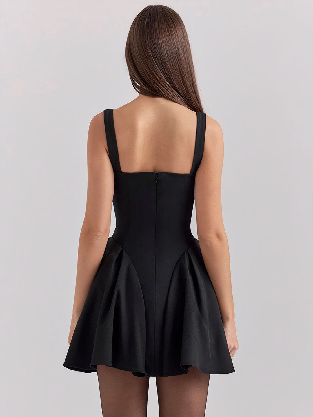 Backless Sleeveless Flared Dress