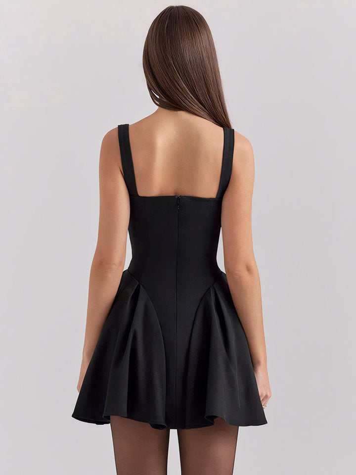 Backless Sleeveless Flared Dress