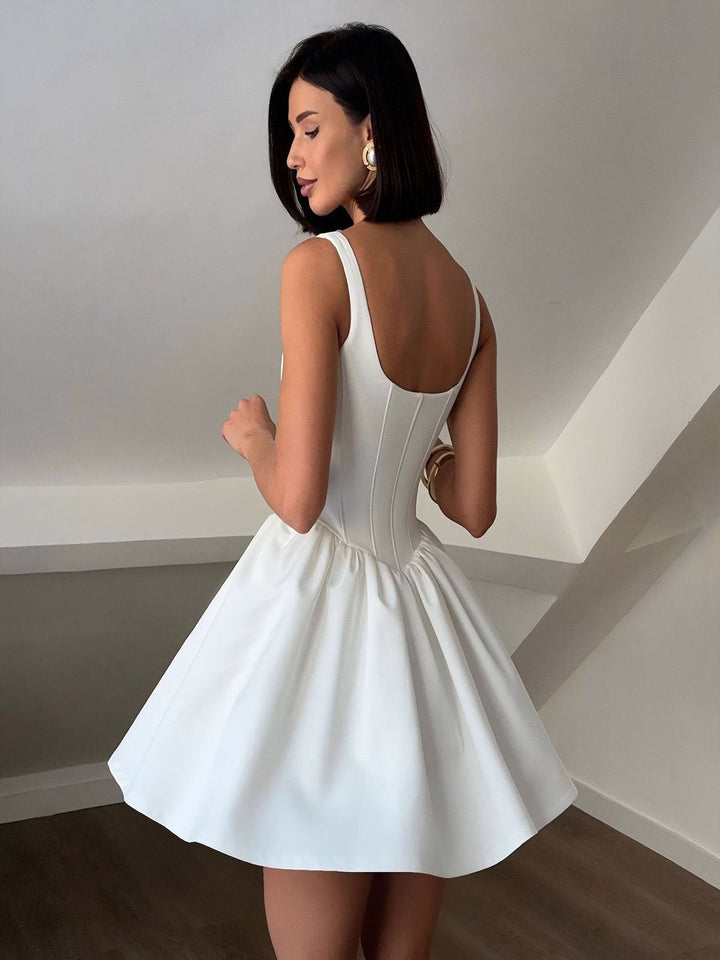 Backless Sleeveless Flared Dress