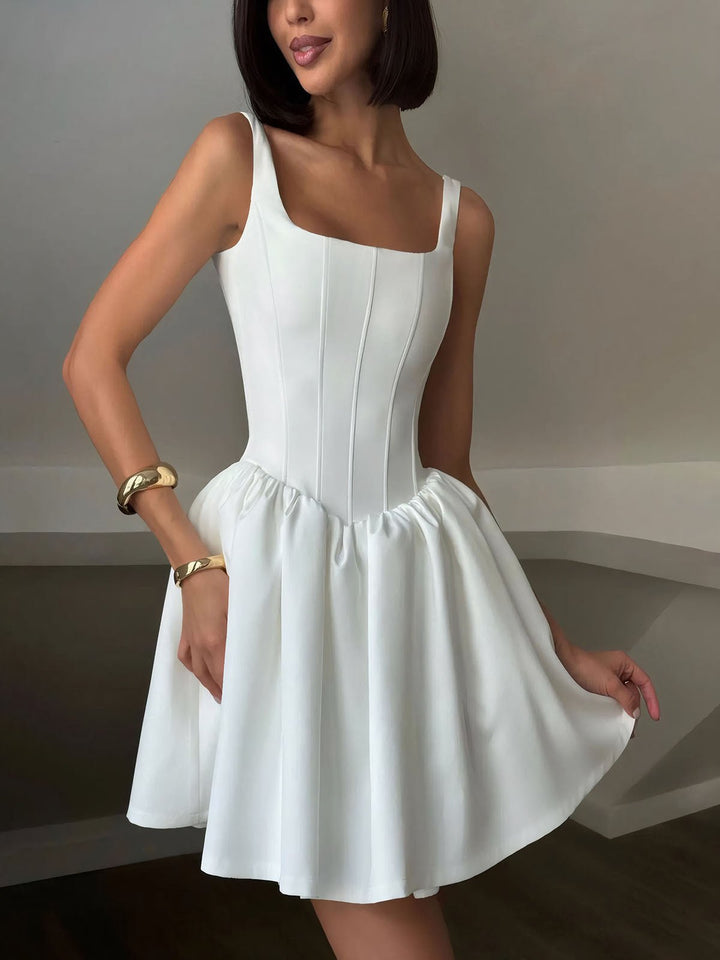Backless Sleeveless Flared Dress