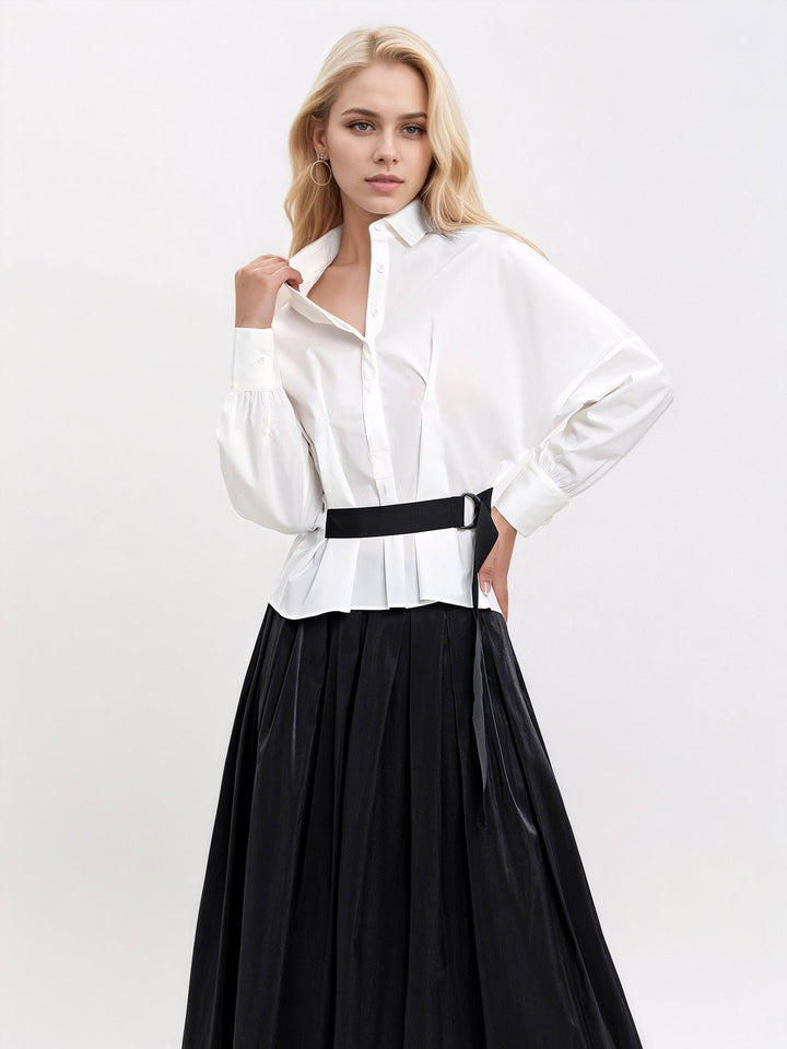 Belt Buckle Waist Shirt