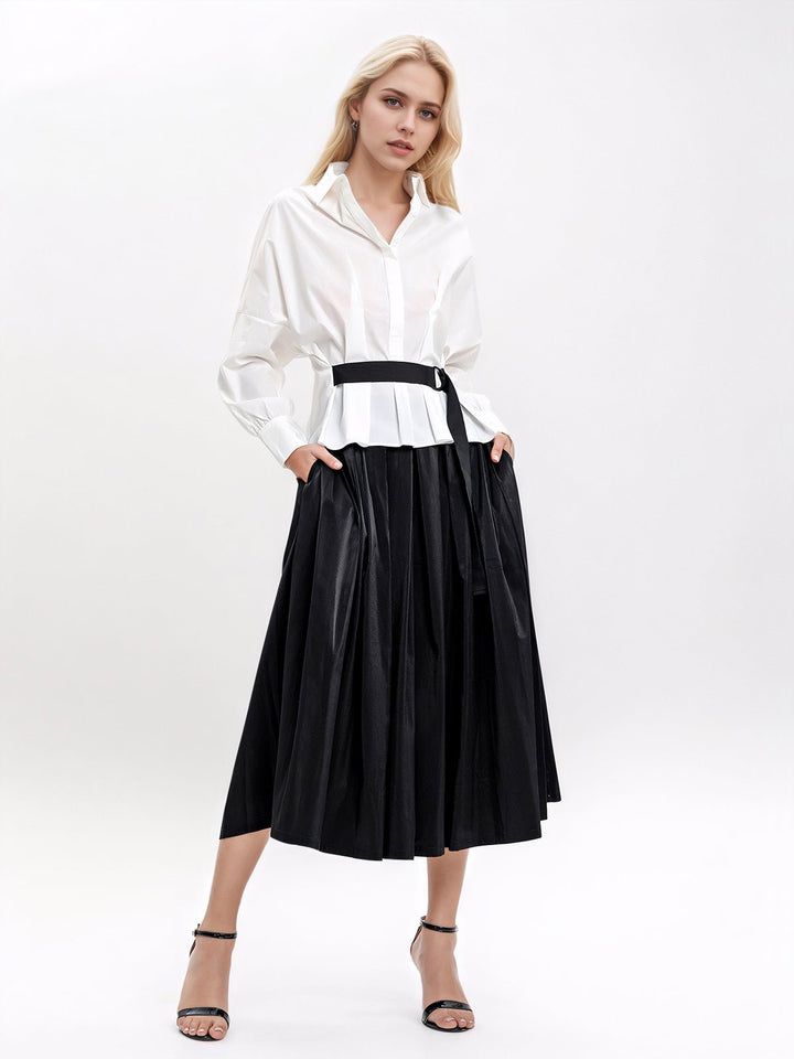 Belt Buckle Waist Shirt