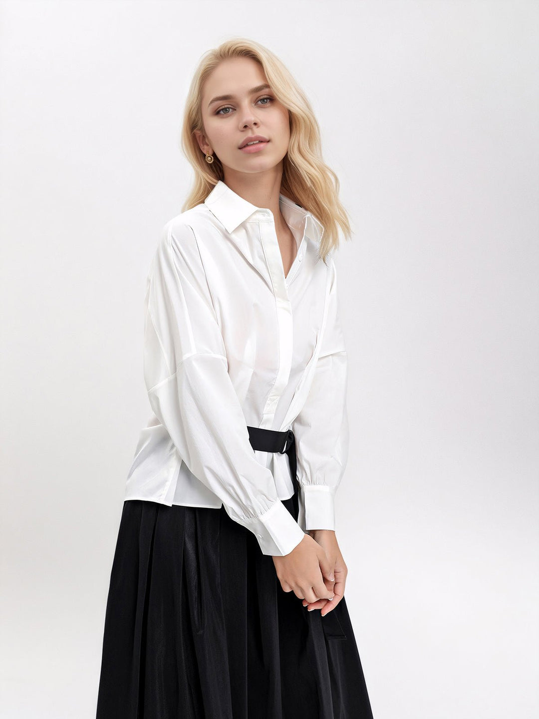 Belt Buckle Waist Shirt