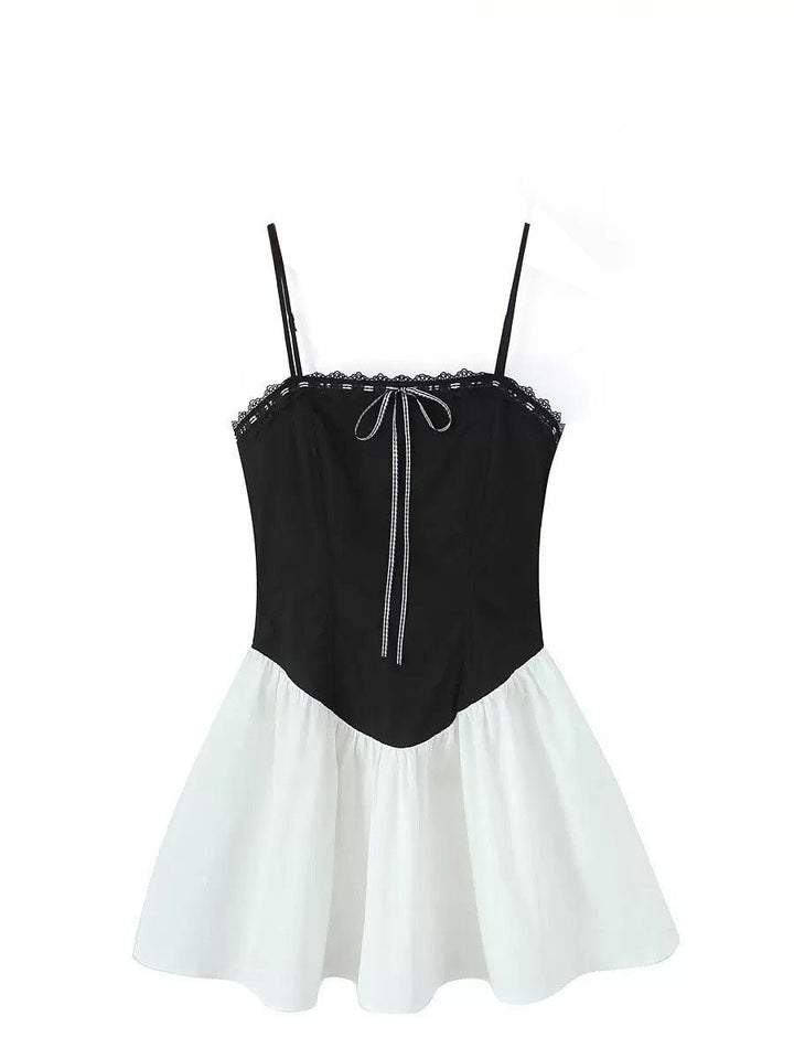 Black White Patchwork Dress