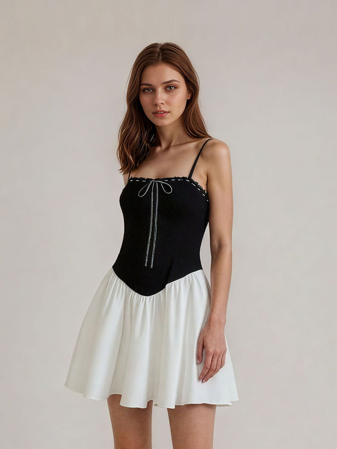 Black White Patchwork Dress