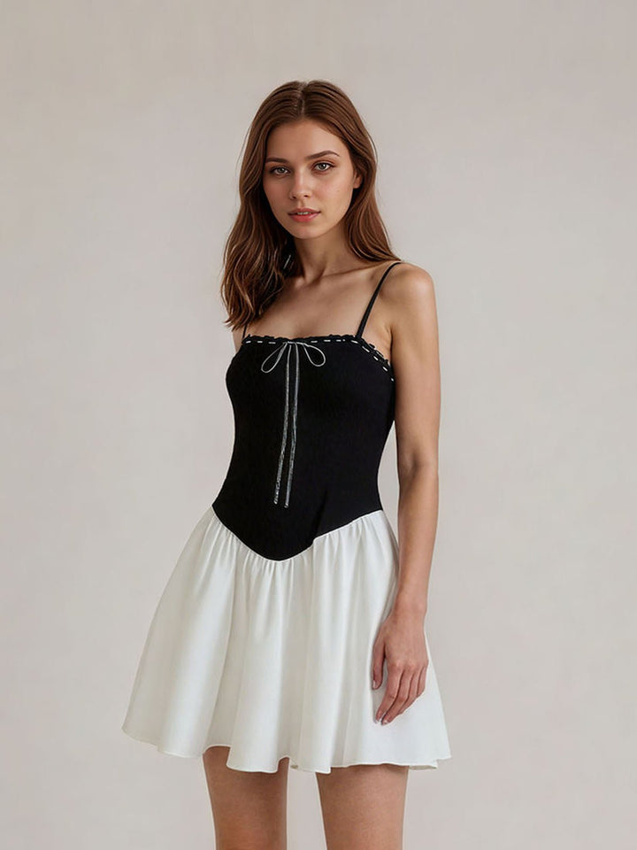 Black White Patchwork Dress
