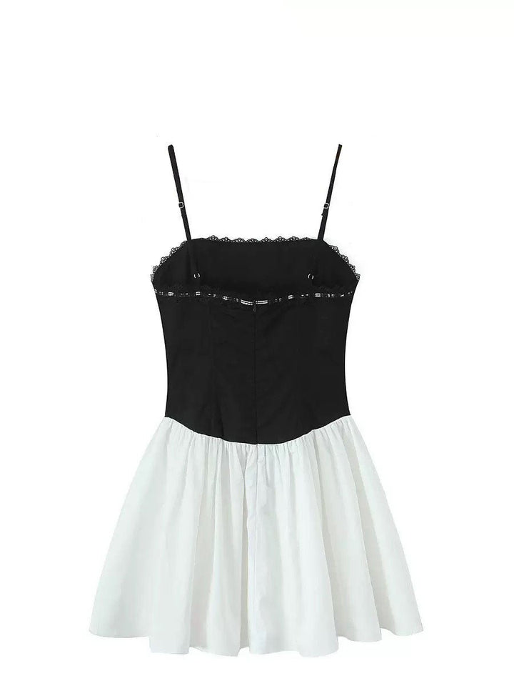 Black White Patchwork Dress