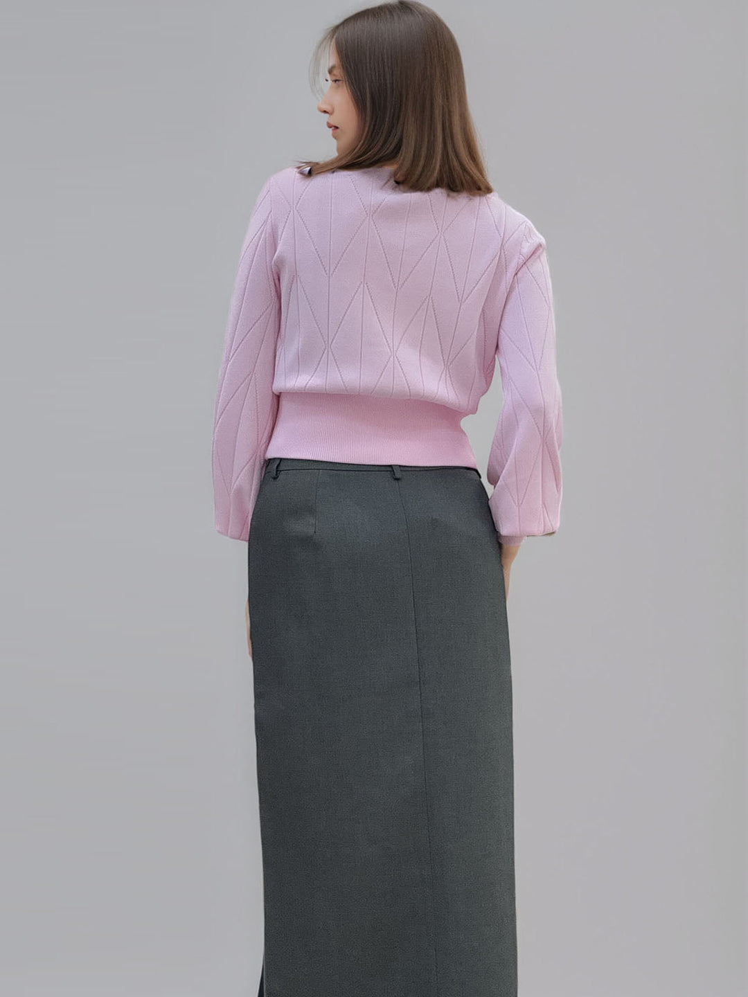 Button Down Split Knit Shirt