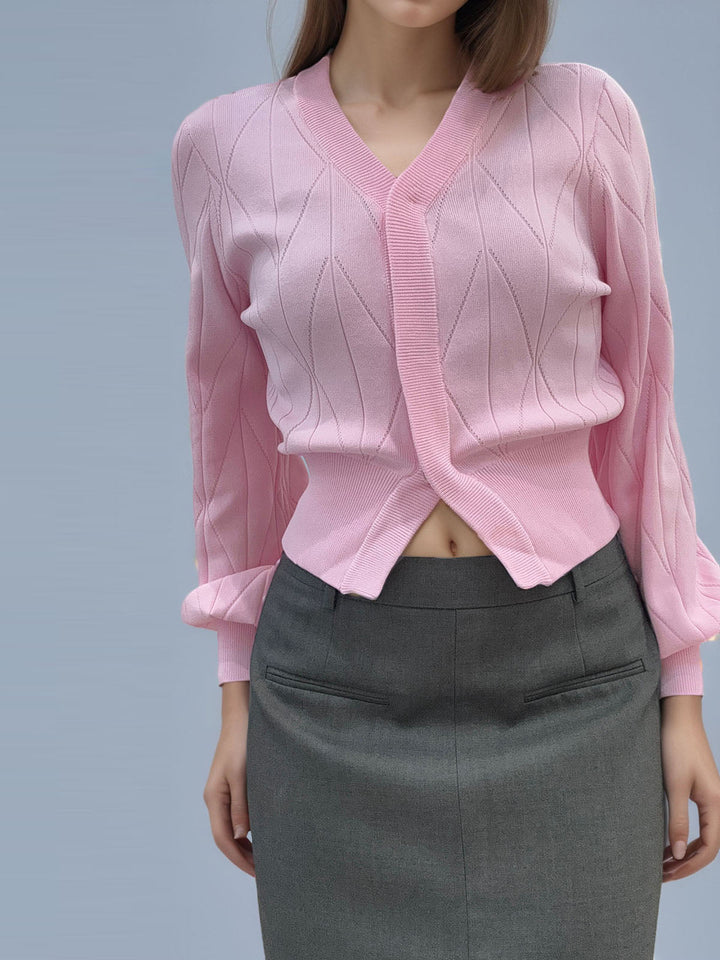 Button Down Split Knit Shirt