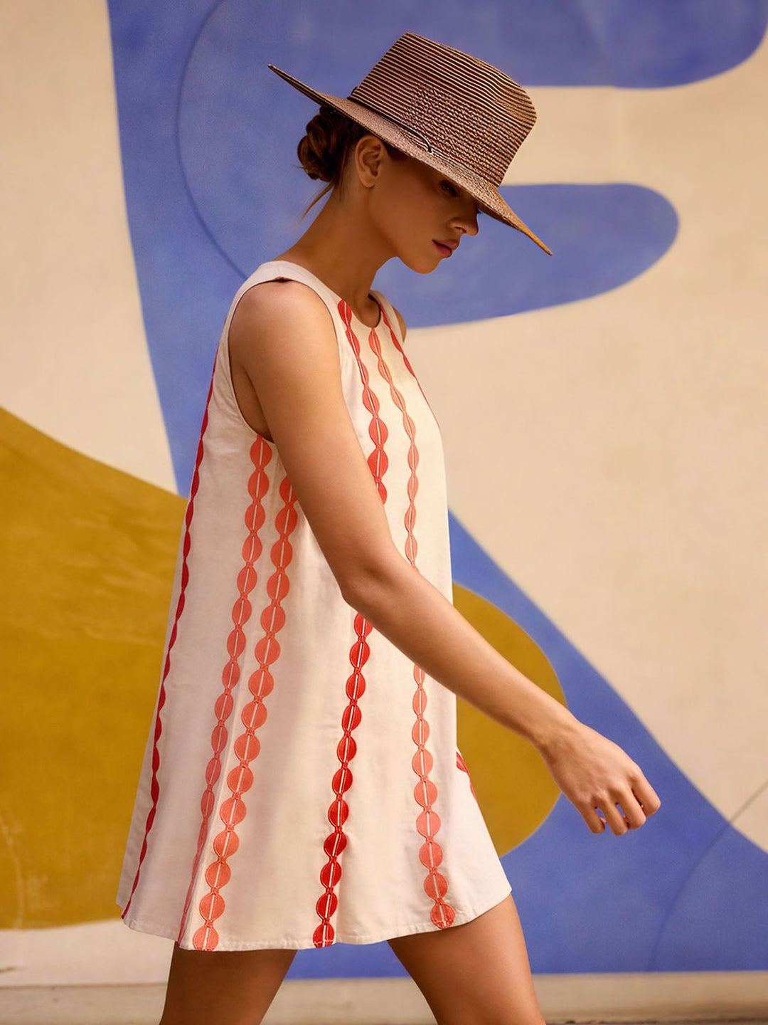 Casual Stripe Printed Short Dress