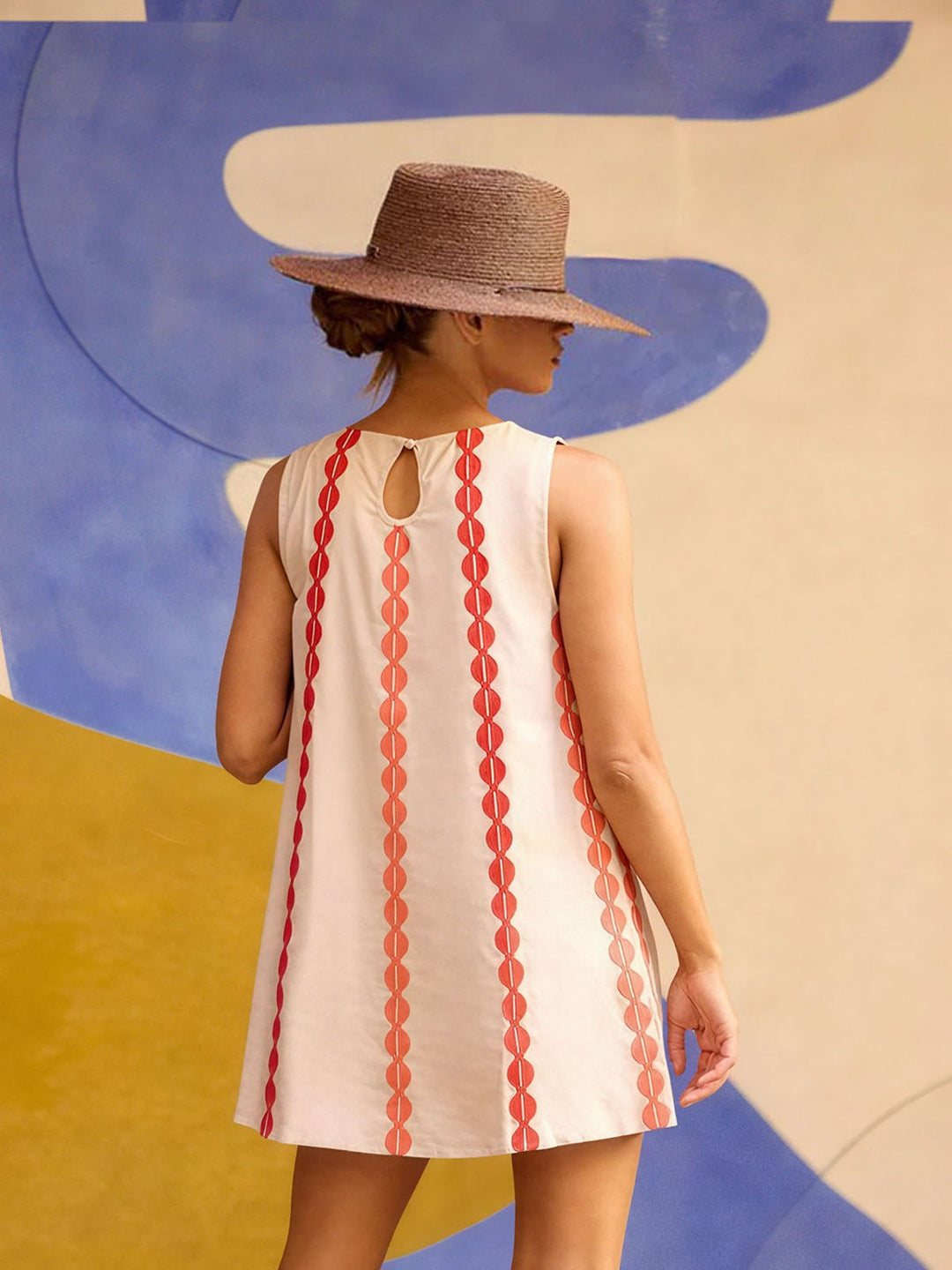 Casual Stripe Printed Short Dress
