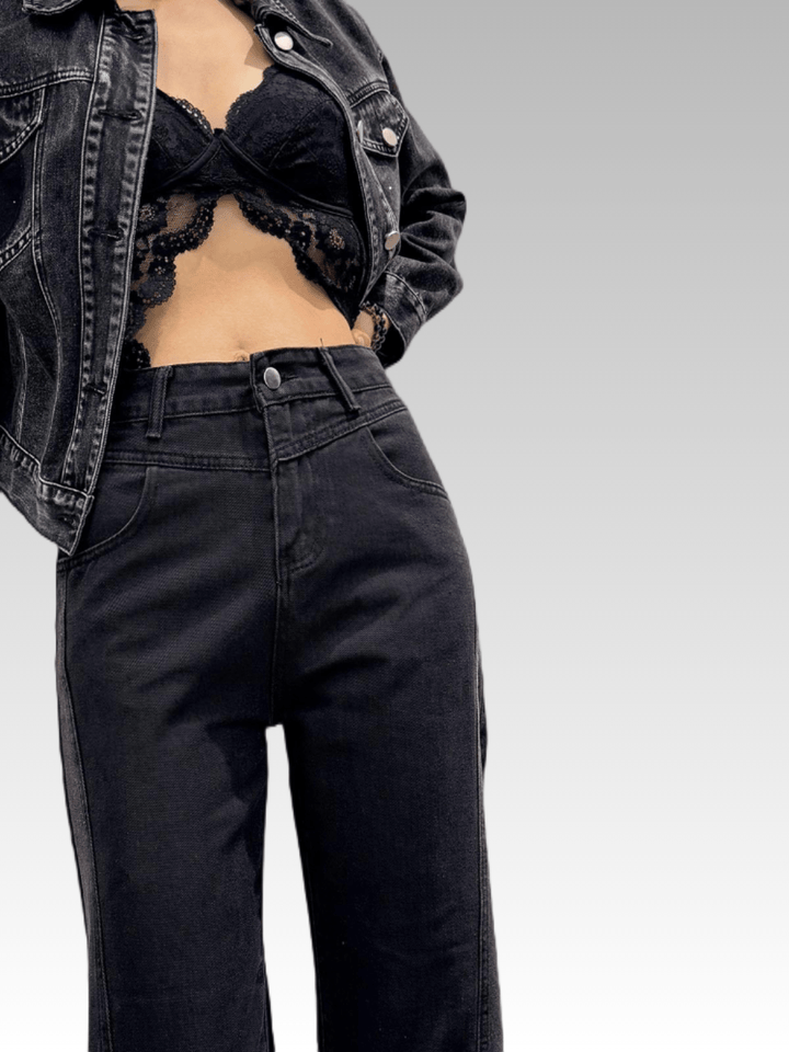 Classic High-Waisted Straight-Leg Jeans