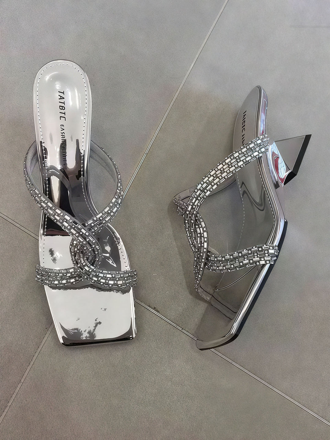 Coarse Heels Diamond Slippers