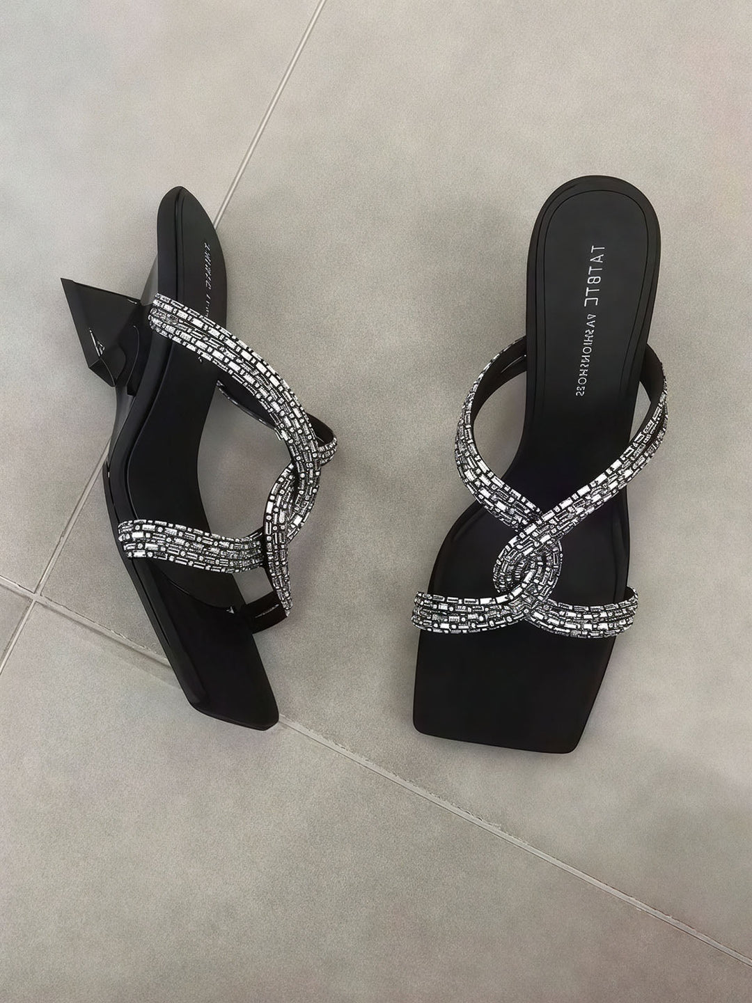 Coarse Heels Diamond Slippers