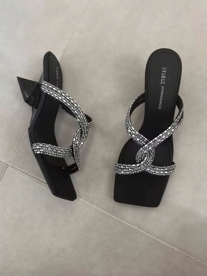 Coarse Heels Diamond Slippers