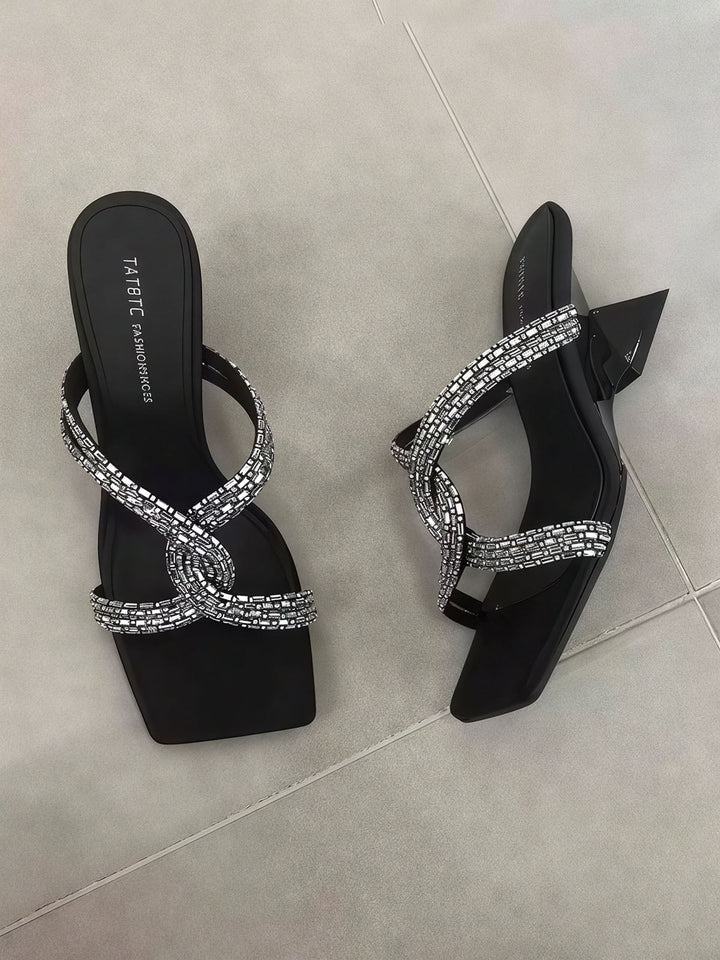 Coarse Heels Diamond Slippers