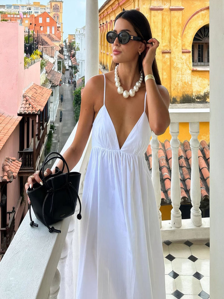 Coastal Cowgirl Backless Long Dress