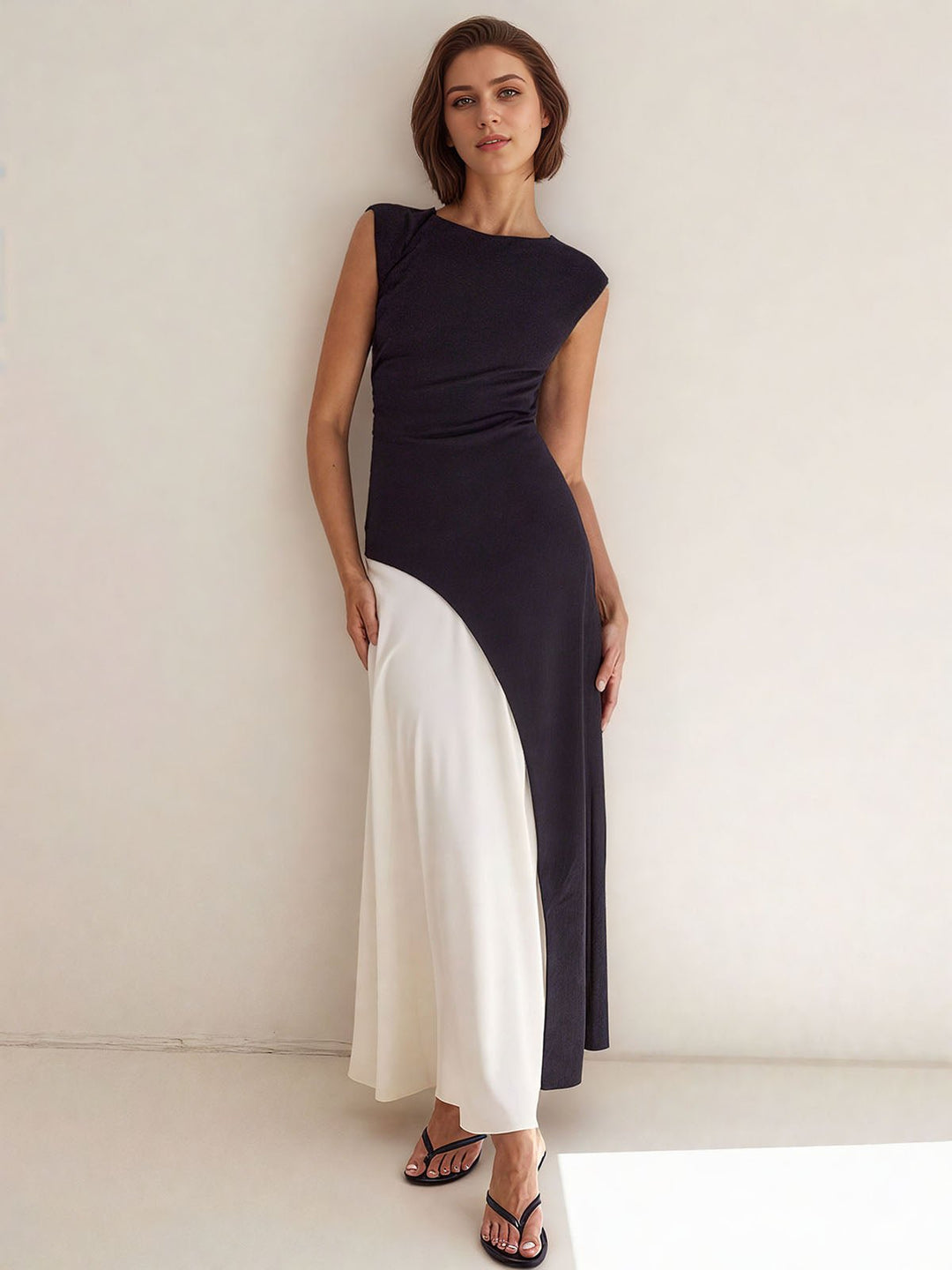 Color Block Long Dress