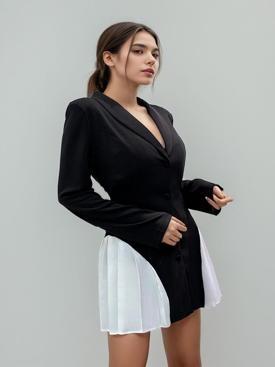 Color Block V-Neck Dress