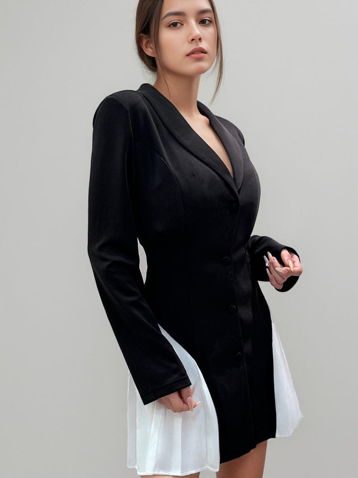 Color Block V-Neck Dress