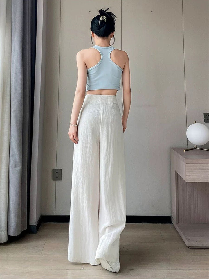 Cotton Linen Wide Leg Pants